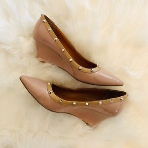 🎀3/$15! 14th & Union Nude Wedges w/ Stud Details
